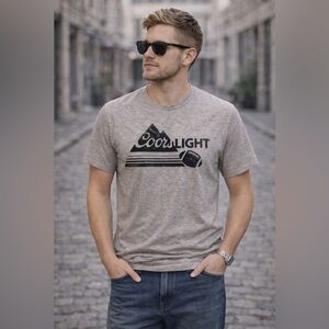 Coors Light Graphic T-Shirt Men’s Large | Gray Beer Logo Tee | Casual Cotton